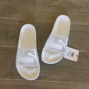 puma leadcat jelly slides white